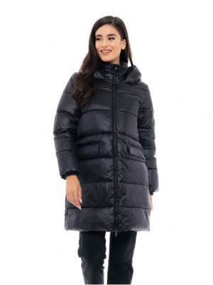 Μπουφάν Μακρύ Μαύρο