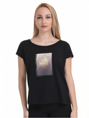 T-shirt Μαύρο με Τύπωμα