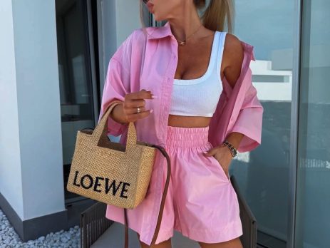 Σετ Γυναικείο Ροζ Πουκάμισο & Σορτς