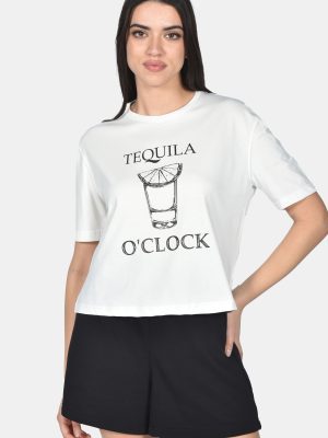 T-shirt Γυναικείο Λευκό με Τύπωμα