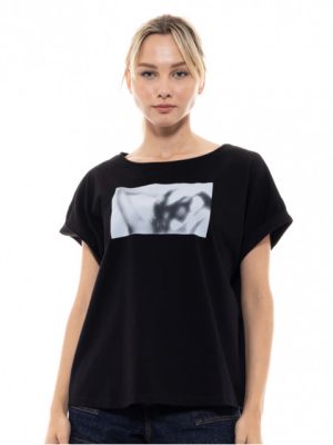 T-shirt Γυναικείο Μαύρο με Τύπωμα Lady