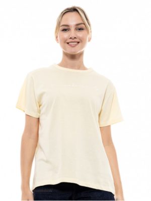 T-shirt Γυναικείο Κίτρινο με Τύπωμα