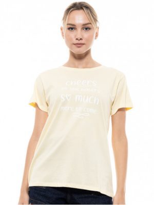 T-shirt Γυναικείο Κίτρινο με Τύπωμα Haters