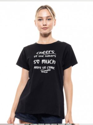 T-shirt Γυναικείο Μαύρο με Τύπωμα Haters