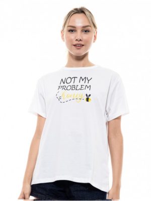 T-shirt Γυναικείο Λευκό με Τύπωμα Honey