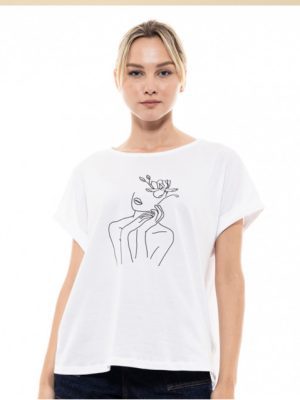 T-shirt Γυναικείο Λευκό με Τύπωμα