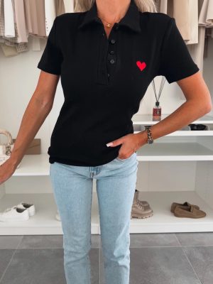 T-shirt Γυναικείο Μαύρο με Κέντημα