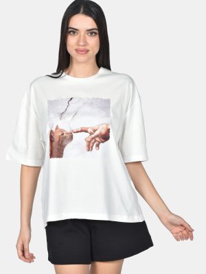 T-shirt Γυναικείο Λευκό με Τύπωμα