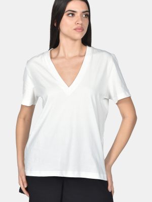 T-shirt Γυναικείο V Λευκό