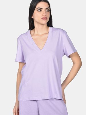 T-shirt Γυναικείο V Λιλά