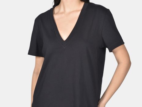 T-shirt Γυναικείο V Μαύρο