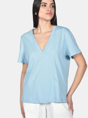 T-shirt Γυναικείο V Σιέλ