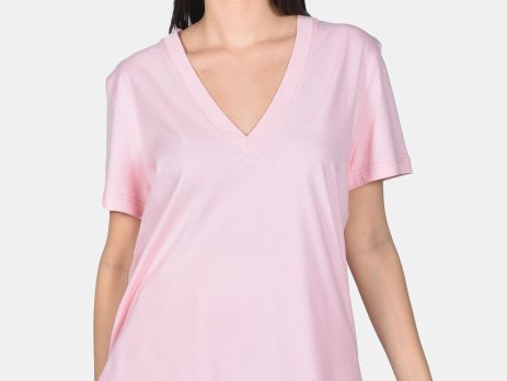 T-shirt Γυναικείο V Ροζ