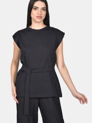 T-shirt Γυναικείο Μαύρο Αμάνικο